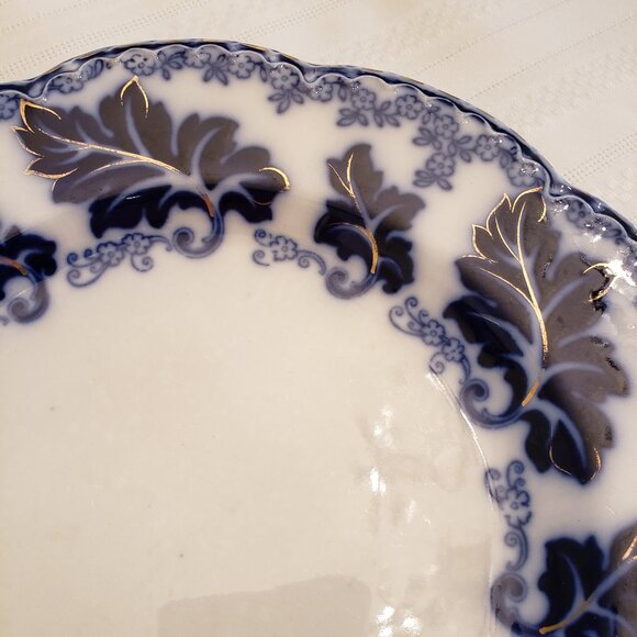 Antique Johnson Bros Normandy Flow Blue Plates x 4 - Picture 2 of 8